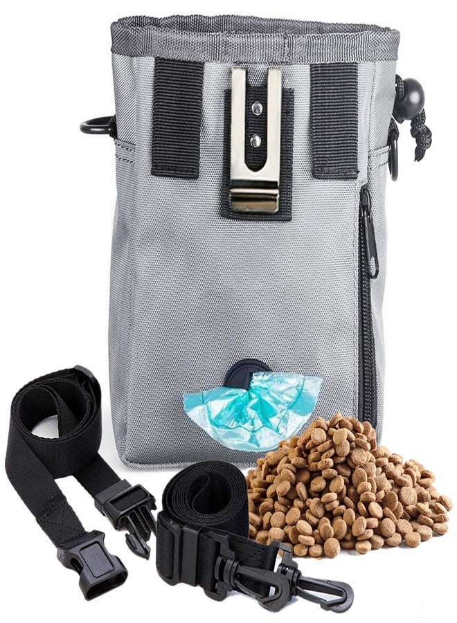 SunGrow Dog Travel Pouch, Training Bag for Treats, Kibbles, Toys & Accessories, Gray, Multiwear and Weather-Proof, 1 Pouch with Adjustable Shoulder Strap and Waist Belt - Image 2
